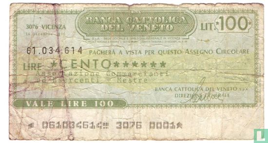 Banca Cattolica Del Veneto 100 Lire 1976 - Afbeelding 1