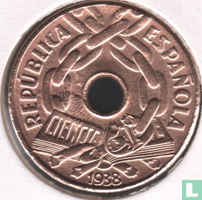 Spanje 25 centimos 1938 - Afbeelding 1