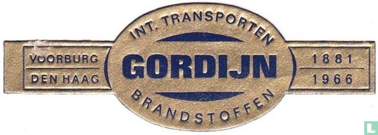 Int. Transporten GORDIJN Brandstoffen - Voorburg Den Haag - 1881 1966 - Image 1