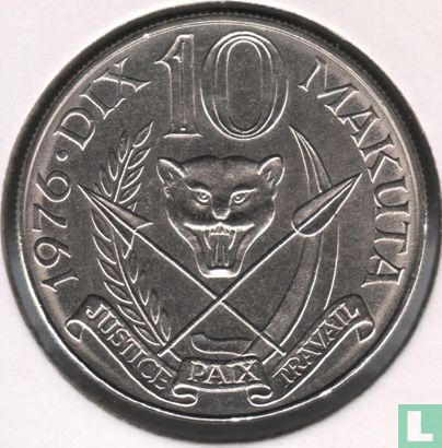Zaïre 10 makuta 1976 - Afbeelding 1
