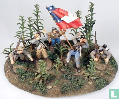 Grim Harvest" Five Confederate Charging Through Cornfield - Afbeelding 1