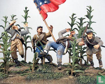 Grim Harvest" Five Confederate Charging Through Cornfield - Afbeelding 2
