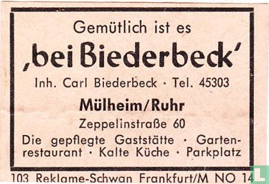 'bei Biederbeck' - Carl Biederbeck