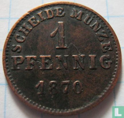 Hessen-Darmstadt 1 pfennig 1870 - Afbeelding 1