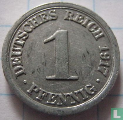 Duitse Rijk 1 pfennig 1917 (G) - Afbeelding 1