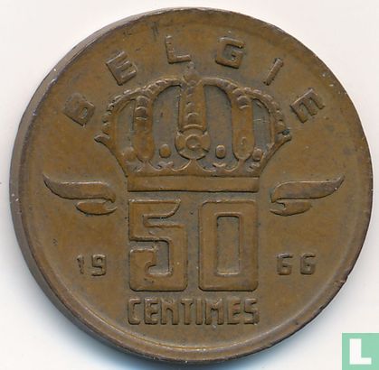 Belgique 50 centimes 1966 (NLD) - Image 1