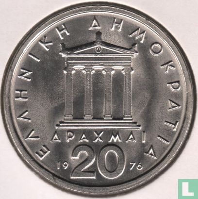 Griekenland 20 drachmai 1976 - Afbeelding 1