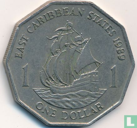 États des Caraïbes orientales 1 dollar 1989 - Image 1