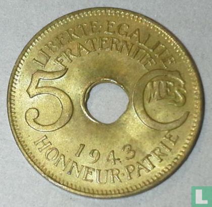 French Equatorial Africa 5 centimes 1943 - Image 1