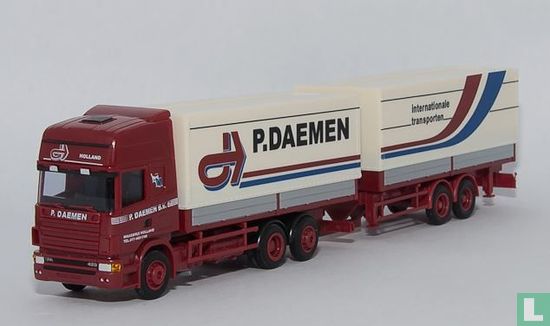 Scania 124L Topline tilt trailer "P. Daemen Internationale Transporten"