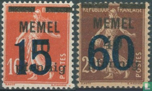 Surimpression sur les timbres Français