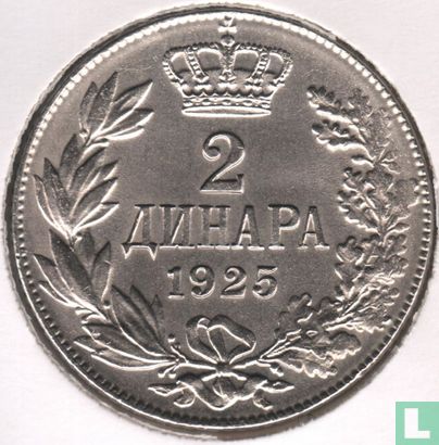 Joegoslavië 2 dinara 1925 (zonder muntteken) - Afbeelding 1