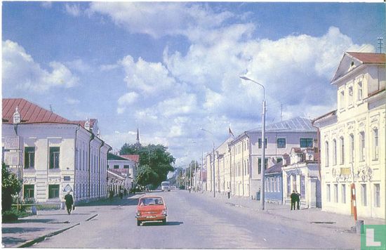 Straat met rode auto - Image 1