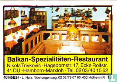 Balkan-Spezialitäten-Restaurant - Nikola Trivkovic