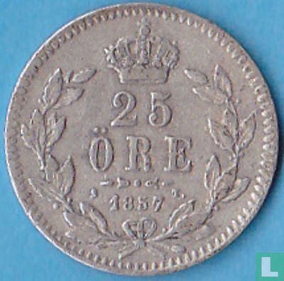 Zweden 25 öre 1857 - Afbeelding 1