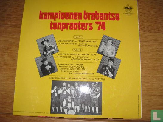 Kampioenen Brabantse Tonpraoters 1974 - Afbeelding 2