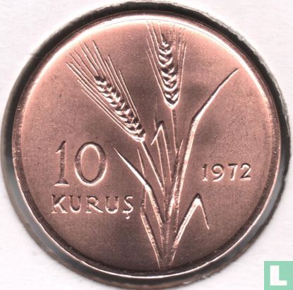 Turquie 10 kurus 1972 "FAO - Agricultural progress" - Image 1