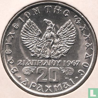 Grèce 20 drachmai 1973 (royaume - bord étroit) - Image 2