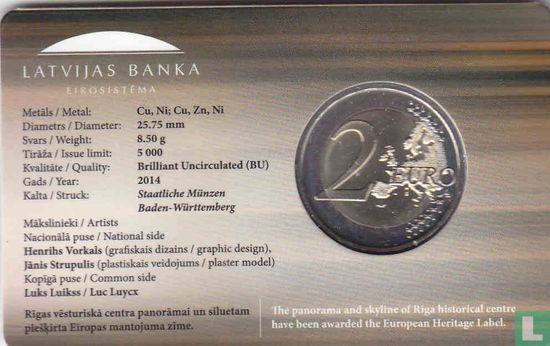 Latvia 2 euro 2014 (coincard) "Riga - European Capital of Culture 2014" - Image 2