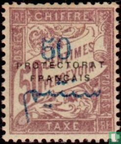 French postage due stamp with overprint   