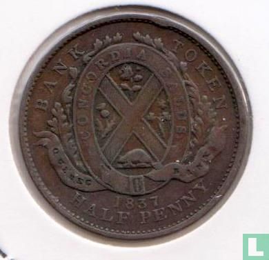 Lower Canada 1 sou 1837 "Quebec Bank" - Afbeelding 1