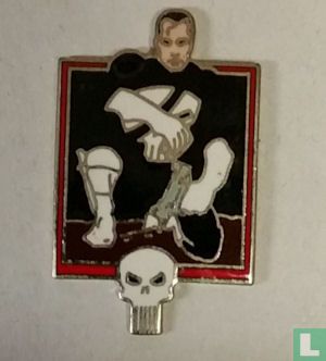 Punisher [sitting] with Skull Enamel Pin