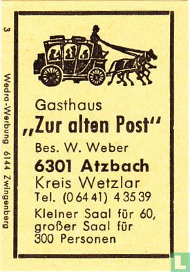 Gasthaus "Zur alten Post" - W. Weber