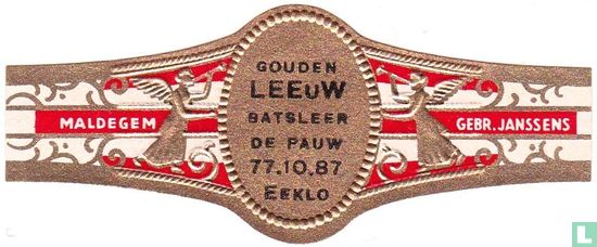 Gouden Leeuw Batsleer de Pauw 77.10.87 Eeklo - Maldegem - Gebr. Janssens - Afbeelding 1