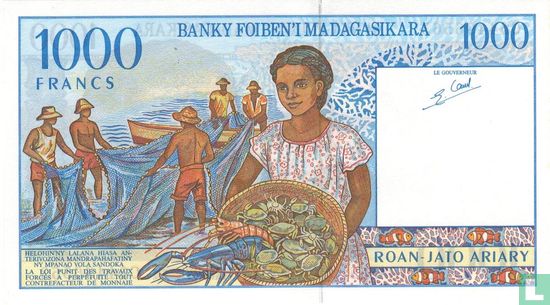 Madagascar 1000 Francs (P76b) - Image 2