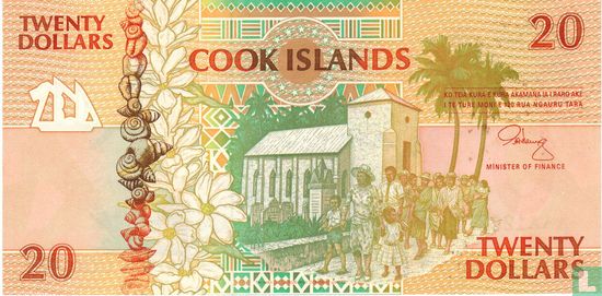 Îles Cook 20 Dollars ND (1992) - Image 1