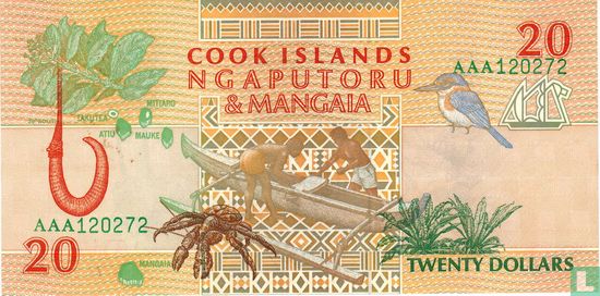 Îles Cook 20 Dollars ND (1992) - Image 2
