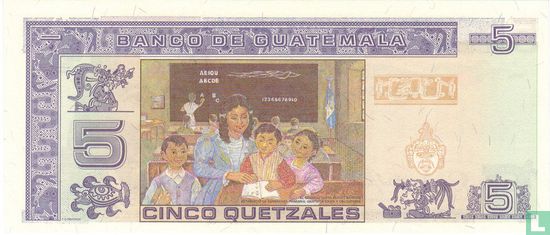 Guatemala 5 Quetzales  - Afbeelding 2