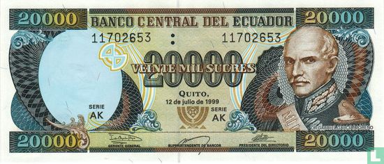 Ecuador 20.000 Sucres - Image 1