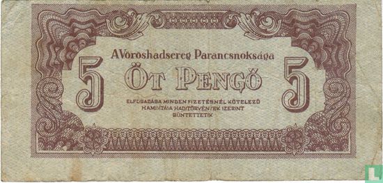 Hongarije 5 Pengö 1944 - Afbeelding 1