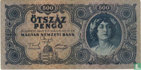 Hongrie 500 Pengö 1945 (P117a) - Image 1