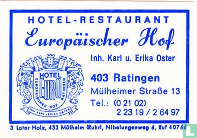 Europäischer Hof - Karl u. Erika Oster