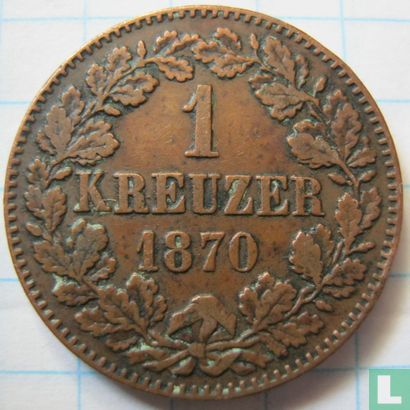 Baden 1 kreuzer 1870 - Image 1