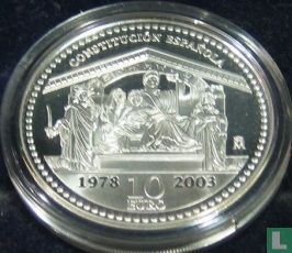 Spanje 10 euro 2003 (PROOF) "25th Anniversary of the Spanish Constitution" - Afbeelding 2