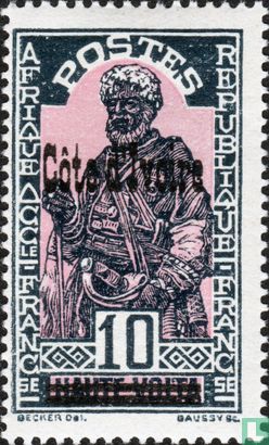 Stamps Upper Volta with overprint