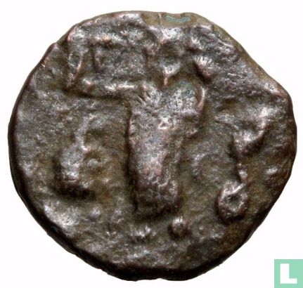 Indo Scythisch Koninkrijk Bactrië, AR Drachm, 48 BC - 25 BC, Azes I  - Afbeelding 2