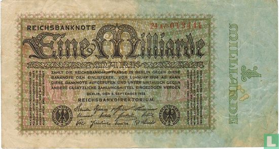 Allemagne 1 milliards Mark (P114(2) - Ros.111b) - Image 1