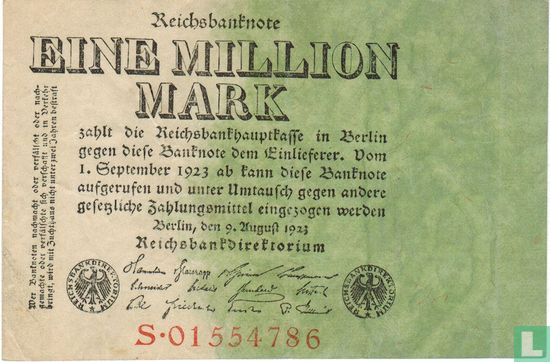Germany 1 Million Mark 1923 (P.101 - Ros.100) - Image 1