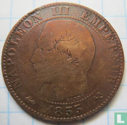 France 5 centimes 1855 (B - ancre) - Image 1