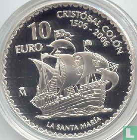 Spanien 10 Euro 2006 (PP) "500th anniversary of the death of Christopher Colombus - La Santa María" - Bild 2