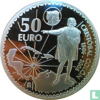 Spain 50 euro 2006 (PROOF) "500th anniversary of the death of Christopher Colombus" - Image 2