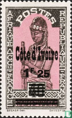 Postzegels Opper-Volta, met opdruk