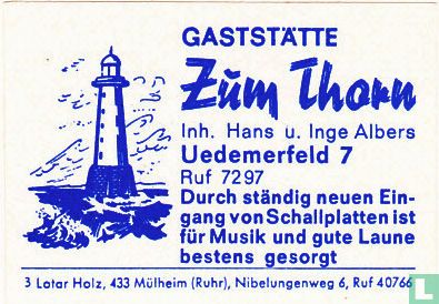 Gaststätte Zum Thorn - Hans u. Inge Albers