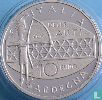 Italië 10 euro 2016 (PROOF) "Sardinia" - Afbeelding 1