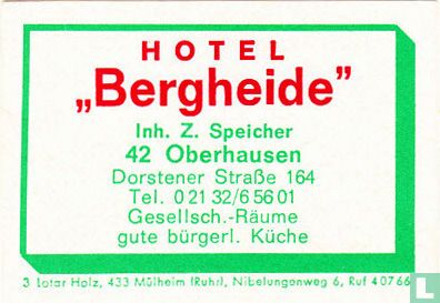 Hotel "Bergheide" - Z. Speicher