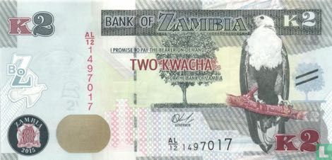 Zambia 2 Kwacha 2015 - Afbeelding 1